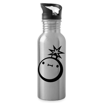 clipart suesse bombe - Trinkflasche mit integriertem Trinkhalm - Lightsilver - Rechts