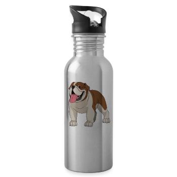 bouledogue britannique bouledogue - Gourde avec paille intégrée - argent clair - Droite