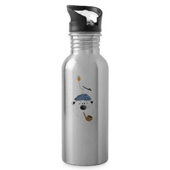 Süßer Seebär - Trinkflasche mit integriertem Trinkhalm - Lightsilver - Rechts