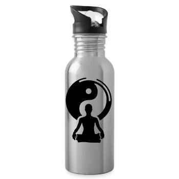 meditation - Water bottle with straw - silver - Right