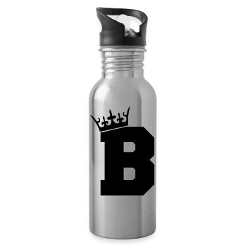 buchstabe_b_king_01 - Trinkflasche mit integriertem Trinkhalm - Lightsilver - Rechts