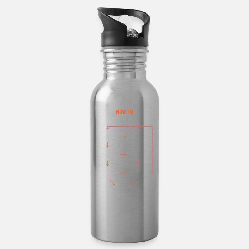 "How to debug your code" Funny Programmer Coding - Water bottle with straw - silver