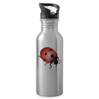 Marienkäfer - Trinkflasche mit integriertem Trinkhalm - Lightsilver - Rechts