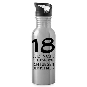 18 jetzt mache ich LEGAL was ich tue seit ... - Trinkflasche mit integriertem Trinkhalm - Lightsilver - Rechts