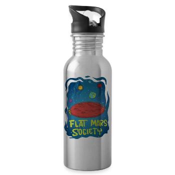 Flat Mars Society - Water bottle with straw - silver - Right