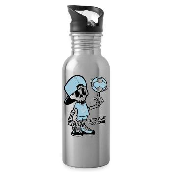 Skeleton handballer - Trinkflasche mit integriertem Trinkhalm - Lightsilver - Rechts