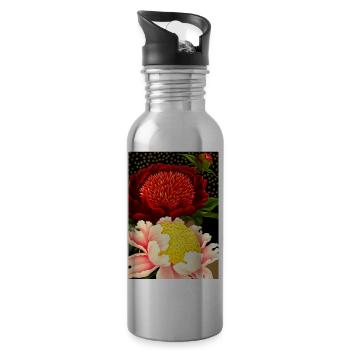 Fleurs de François - Gourde avec paille intégrée - argent clair - Droite