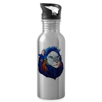 Moon Lion - Water bottle with straw - silver - Right