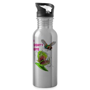 I DON'T BITE - Water bottle with straw - silver - Right