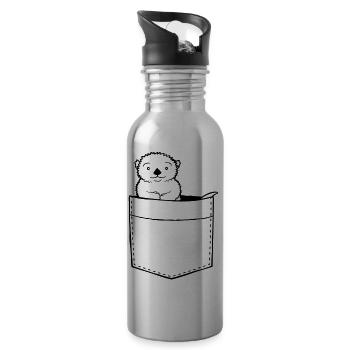 Hemdtasche Otter Design - Trinkflasche mit integriertem Trinkhalm - Lightsilver - Rechts