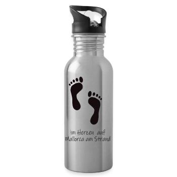 Im Herzen auf Mallorca - Trinkflasche mit integriertem Trinkhalm - Lightsilver - Rechts