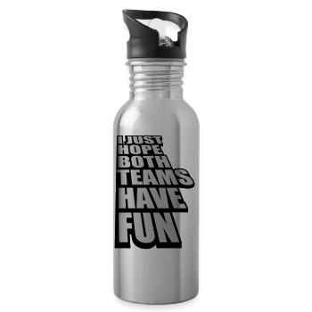 Both Teams Have Fun - Trinkflasche mit integriertem Trinkhalm - Lightsilver - Rechts