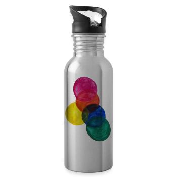 Coloured Circles - Trinkflasche mit integriertem Trinkhalm - Lightsilver - Rechts