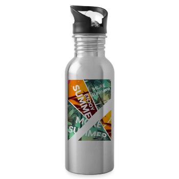 Mallorca Sommer Sonne Strand Meer Palmen Party - Trinkflasche mit integriertem Trinkhalm - Lightsilver - Rechts