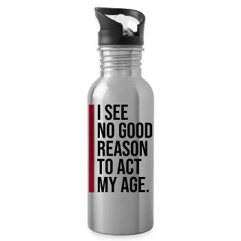 to act my age - Trinkflasche mit integriertem Trinkhalm - Lightsilver - Rechts