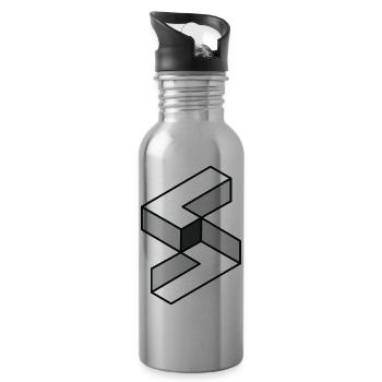 S Illusion - Trinkflasche mit integriertem Trinkhalm - Lightsilver - Rechts