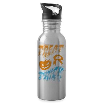 Happy Halloween Grusel Monster Spuk Horror Schreck - Trinkflasche mit integriertem Trinkhalm - Lightsilver - Rechts