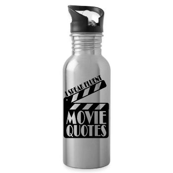 speak fluent movie quotes - Trinkflasche mit integriertem Trinkhalm - Lightsilver - Rechts