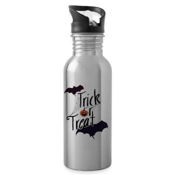 Truc ou friandise d’Halloween - Gourde avec paille intégrée - argent clair - Droite