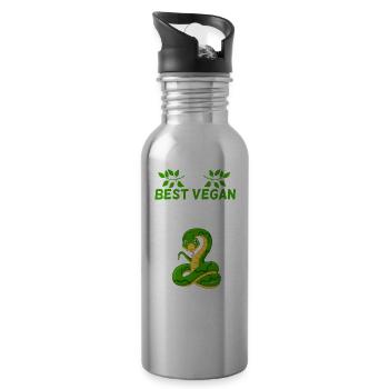 Snake pets | Snake Reptile Gifts - Water bottle with straw - silver - Right