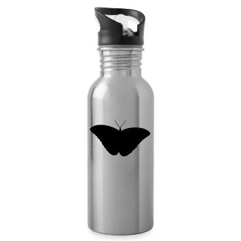 schmetterling - Trinkflasche mit integriertem Trinkhalm - Lightsilver - Rechts