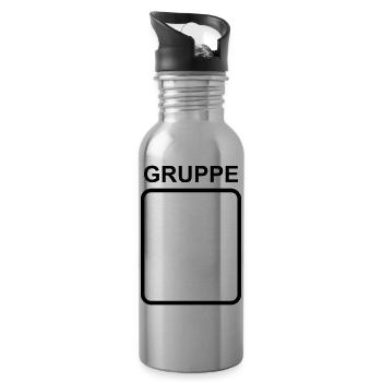 Team Gruppe Vorlage zum personalisieren - Trinkflasche mit integriertem Trinkhalm - Lightsilver - Rechts