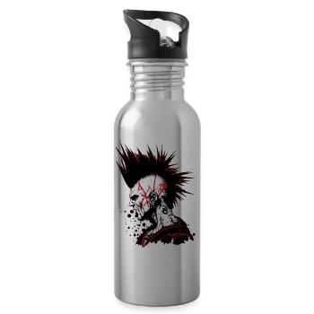 Punk's not dead - Water bottle with straw - silver - Right