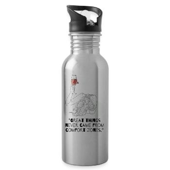 Inspiring Woman - Water bottle with straw - silver - Right