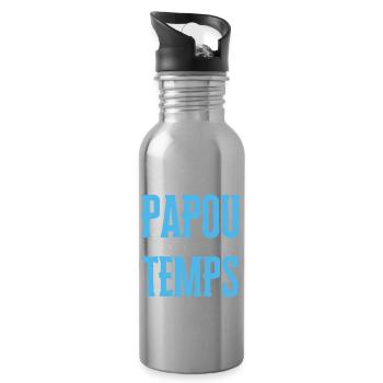 Meilleur Papou de tous les temps ! - Gourde avec paille intégrée - argent clair - Droite