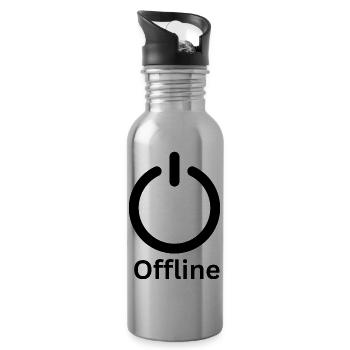 On/Off Offline Symbol - Trinkflasche mit integriertem Trinkhalm - Lightsilver - Rechts