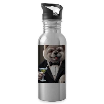 Chow Chow Anzug Martini - Trinkflasche mit integriertem Trinkhalm - Lightsilver - Rechts