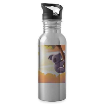 Ein Koala hängt an einem Baum - Trinkflasche mit integriertem Trinkhalm - Lightsilver - Rechts