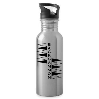 boardgame chess backgammon game night - Trinkflasche mit integriertem Trinkhalm - Lightsilver - Rechts
