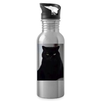 Britisch Kurzhaar Grüne Augen - Trinkflasche mit integriertem Trinkhalm - Lightsilver - Rechts