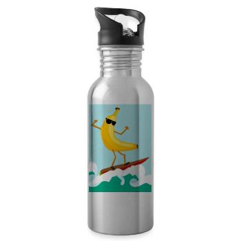 Surfen Banane - Trinkflasche mit integriertem Trinkhalm - Lightsilver - Rechts