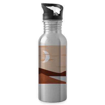 Nacht der abstrakten Desserts - Trinkflasche mit integriertem Trinkhalm - Lightsilver - Rechts