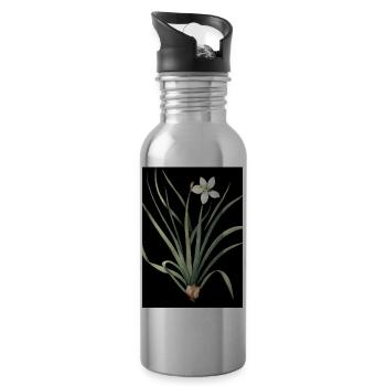 Frontlicht Blume - Trinkflasche mit integriertem Trinkhalm - Lightsilver - Rechts