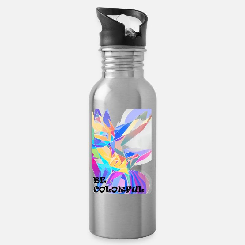 Be Colorful - Trinkflasche mit integriertem Trinkhalm - Lightsilver