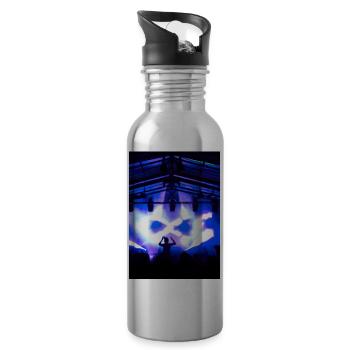 DJ beim Festival - Trinkflasche mit integriertem Trinkhalm - Lightsilver - Rechts