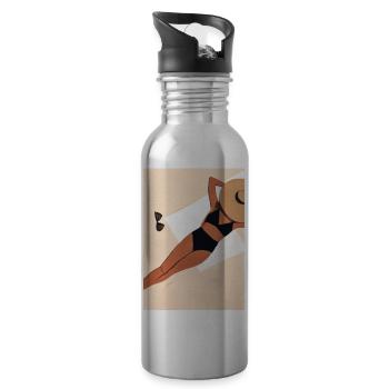 Frauen Sommerhut Bikini - Trinkflasche mit integriertem Trinkhalm - Lightsilver - Rechts
