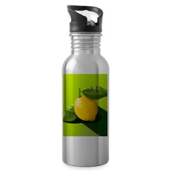 Zitrusfrüchte - Trinkflasche mit integriertem Trinkhalm - Lightsilver - Rechts