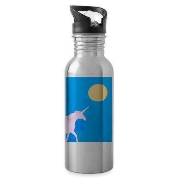 Minimales Einhorn - Trinkflasche mit integriertem Trinkhalm - Lightsilver - Rechts