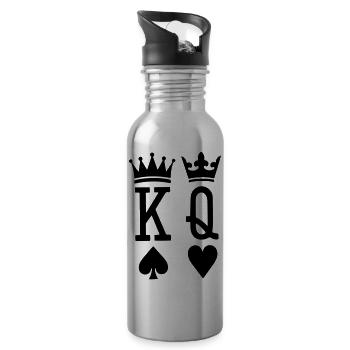 king and queen - Water bottle with straw - silver - Right