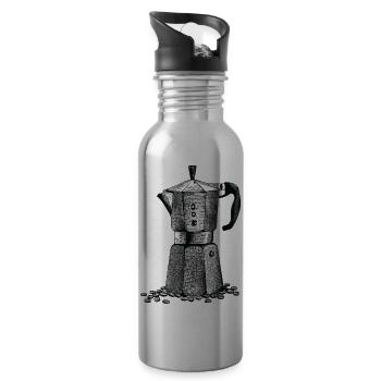 Moka Pot Italian Coffee - Water bottle with straw - silver - Right