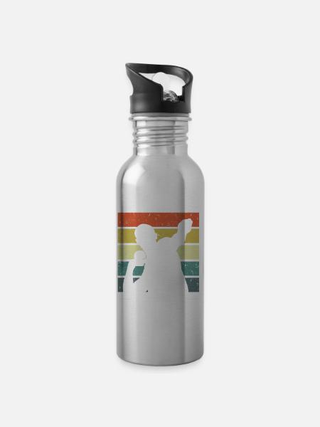 Kugelstoßen - Trinkflasche mit integriertem Trinkhalm -