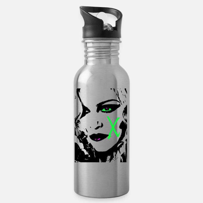 Madxbless 2023 grün - Trinkflasche mit integriertem Trinkhalm - Lightsilver