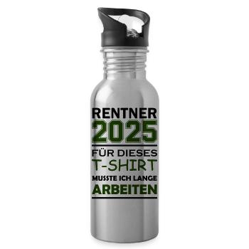 rentner 2025 - Trinkflasche mit integriertem Trinkhalm - Lightsilver - Rechts