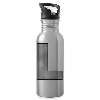 Lettre L Argent - Gourde avec paille intégrée - argent clair - Droite