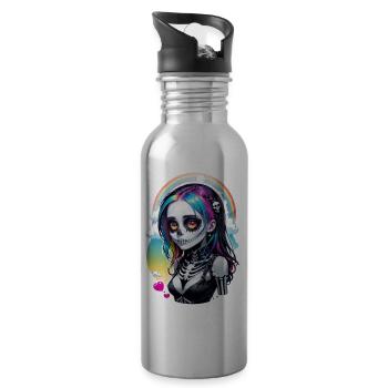 Halloween - Rock & Rainbow - Water bottle with straw - silver - Right