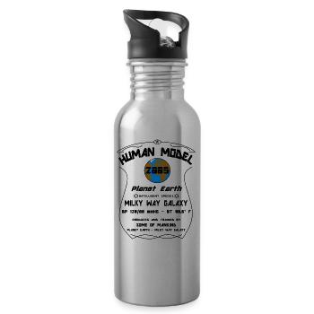 2005 - Trinkflasche mit integriertem Trinkhalm - Lightsilver - Rechts